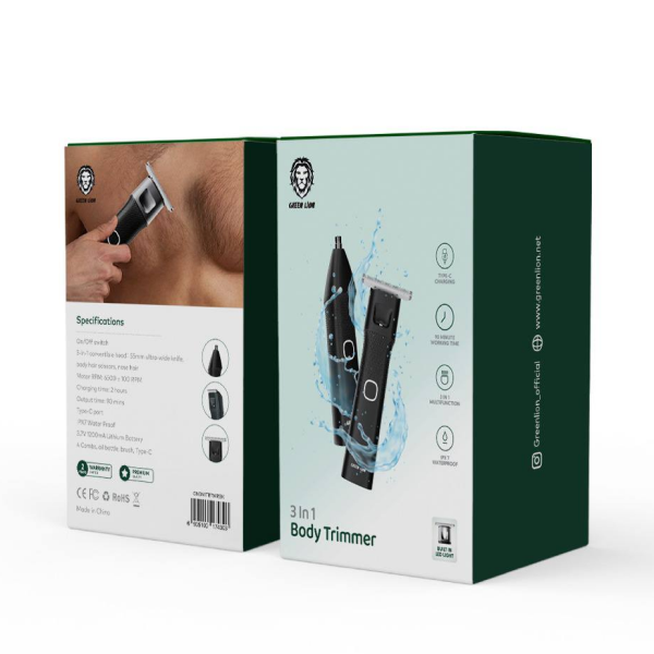ماشین اصلاح بدن 3 در 1 گرین لاین مدل Body Trimmer_Green Lion 3 in 1 Body Trimmer 1200mAh
