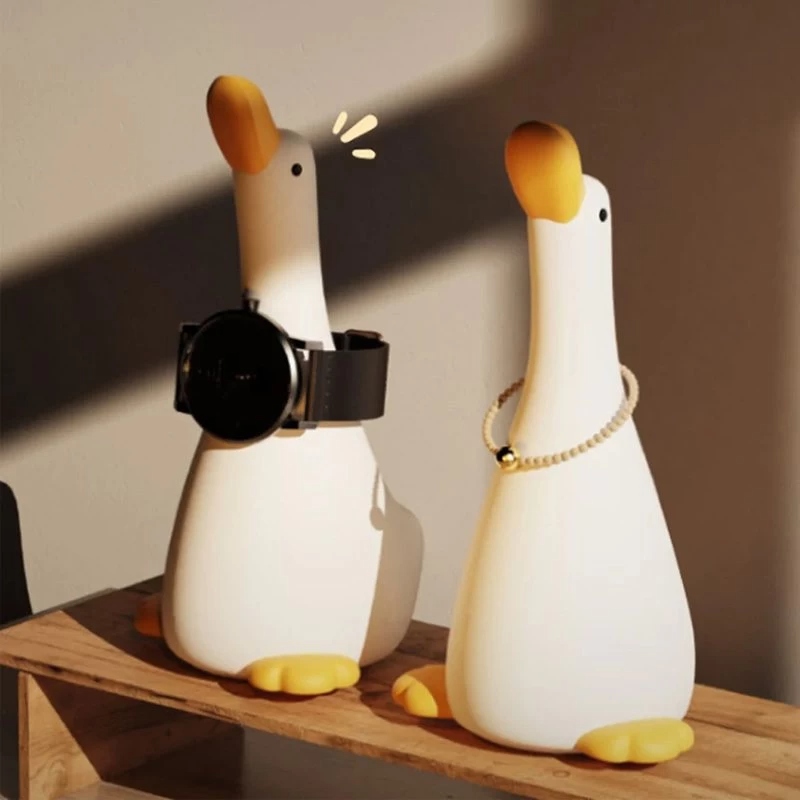 چراغ خواب فانتزی رومیزی مدل Uplooking duck silicone lamp A013
