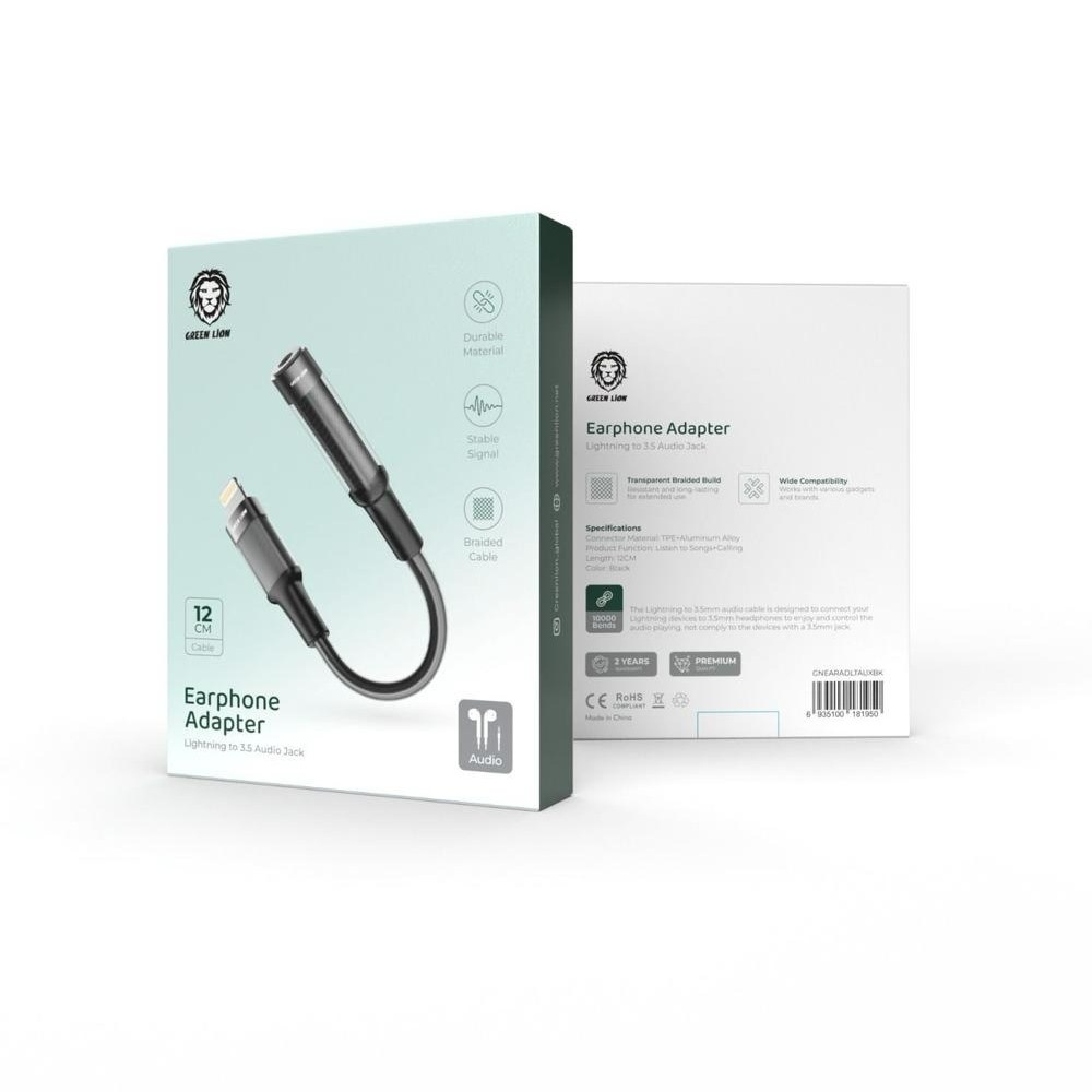 مبدل لایتنینگ به جک 3.5 میلی متری گرین لاین مدل EARPHONE ADAPTER 12CM
