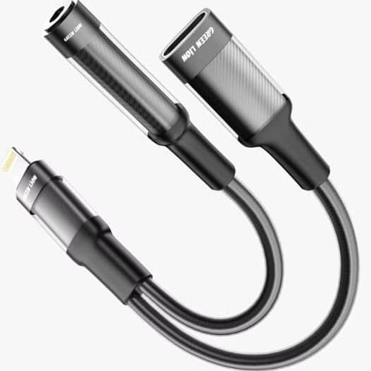 تبدیل Audio 3.5 + lightning to lightning charging 12CM