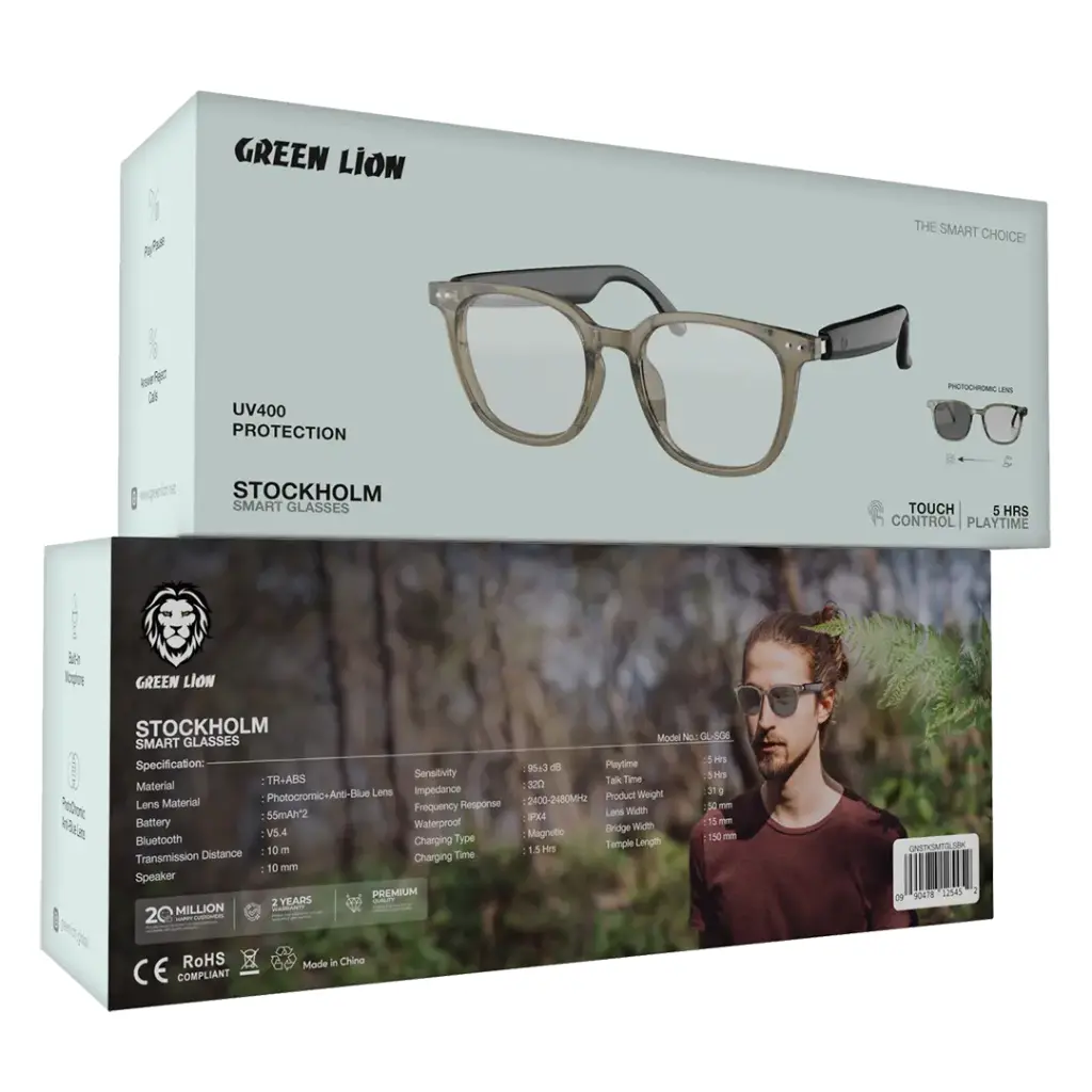 عینک هوشمند گرین لاین استکهلم Green Lion Stockholm Smart Glasses